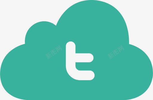 云网站社会推特绿色云图标设置0图标