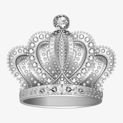 手绘精美皇冠椭圆贴标精致公主王冠高清图片