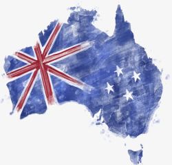 水彩蓝色澳大利亚国旗素材