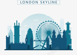 城市天际线伦敦建筑剪影旅游海报高清图片