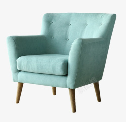蓝色清新沙发实物素材