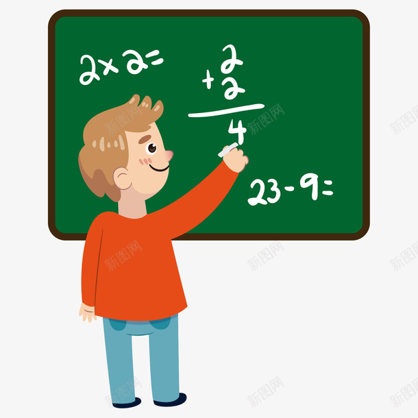 在黑板上做题的学生矢量图ai免抠素材_88icon https://88icon.com 上课 做题 同学 学习 学生 开学季 数学公式 数学课 课堂 黑板 矢量图