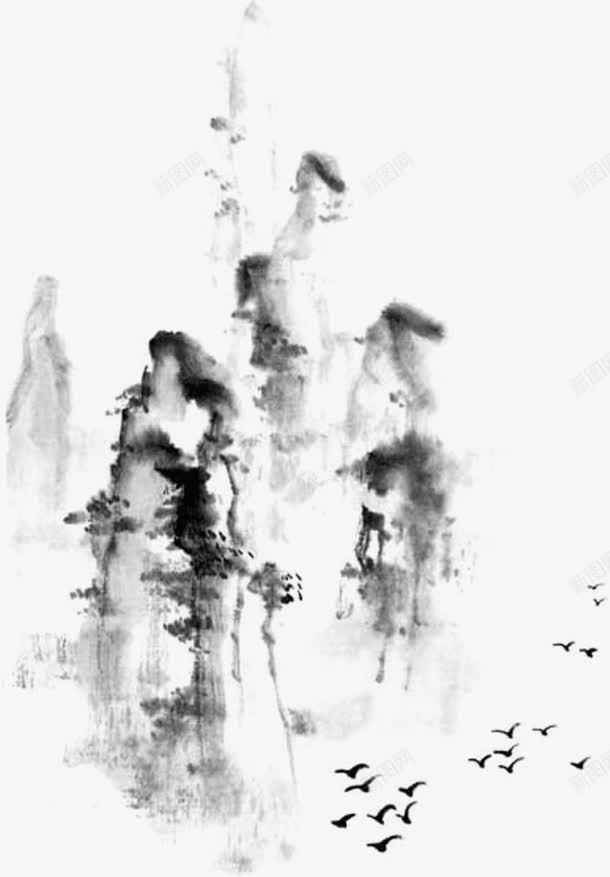 古典山水水墨绘画png免抠素材_88icon https://88icon.com 古典 山水 水墨 绘画