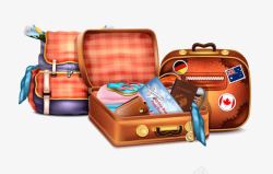 旅游护照出游行李箱高清图片