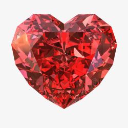 红色心形璀璨钻石素材