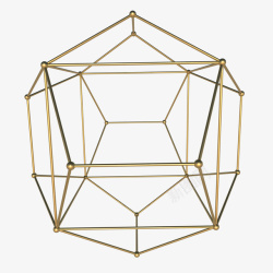 立体的金色立体几何素材