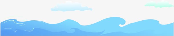 蓝色海洋矢量图ai免抠素材_88icon https://88icon.com 云朵 卡通 浪花 海洋 蓝色 矢量图