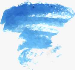 手绘蓝色龙卷风涂鸦素材