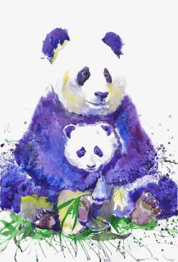 亲子动物卡通大熊猫高清图片