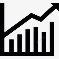 线性上升图股票图形业务统计图标高清图片