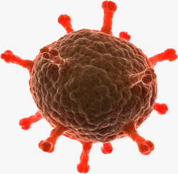 红色球体创意卡通病菌体高清图片