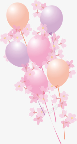 春暖花开花朵气球装饰素材