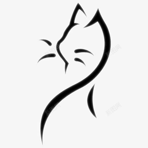 猫咪纹身图案png免抠素材_88icon https://88icon.com 猫咪 简约猫咪 纹身