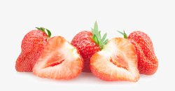 切开果实新鲜草莓高清图片