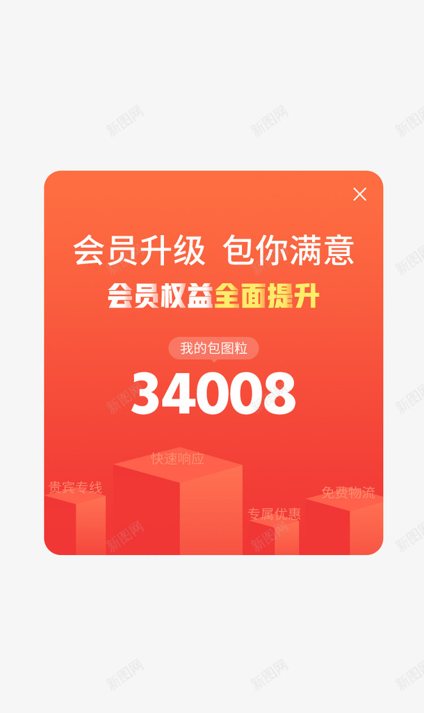 会员升级弹窗界面psd免抠素材_88icon https://88icon.com 会员升级 会员礼包 弹窗界面 手机端app弹窗 福利弹窗 网页弹窗