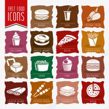 禾丰烤肉PNG矢量图卡通快餐美食图标图标