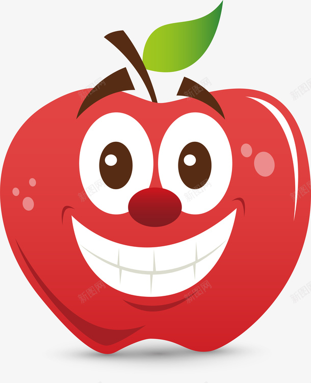 卡通可爱水果高级苹果png免抠素材_88icon https://88icon.com 什锦水果 切开的水果 卡通水果 新鲜水果 水果 矢量水果 绿色食品 苹果娃娃 超市水果