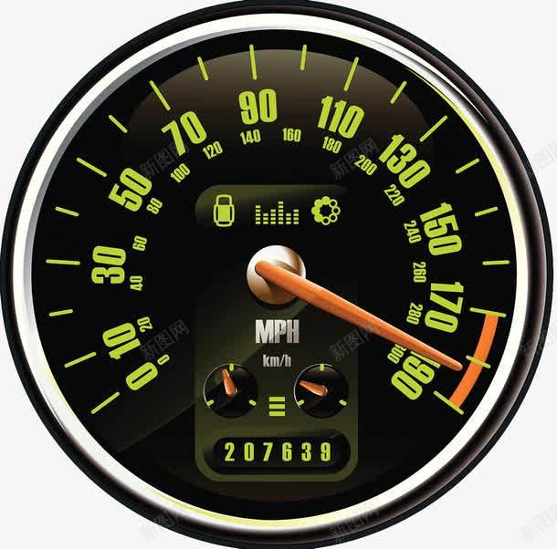 赛车速度仪表板psd免抠素材_88icon https://88icon.com 公里数 指针 数字 汽车仪表盘
