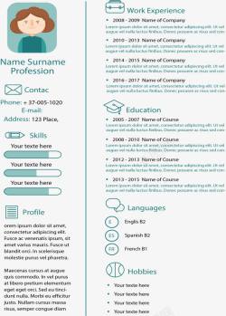 工作简历模板卡通简历模板高清图片