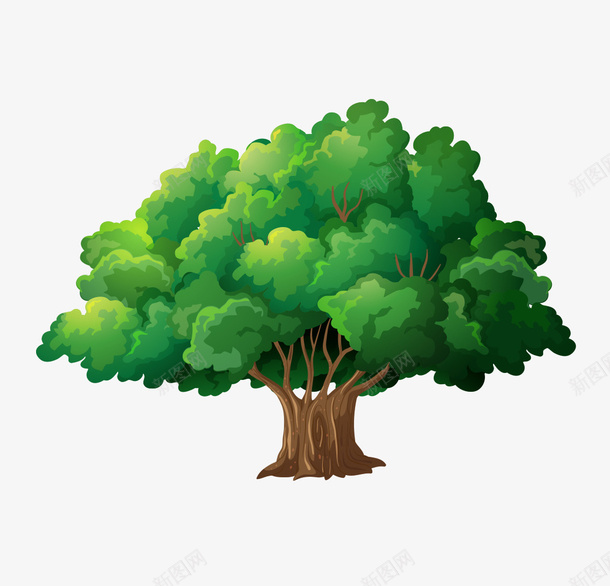 卡通手绘美丽的大树png免抠素材_88icon https://88icon.com 创意 动漫动画 卡通手绘 树叶 绿色 美丽的大树