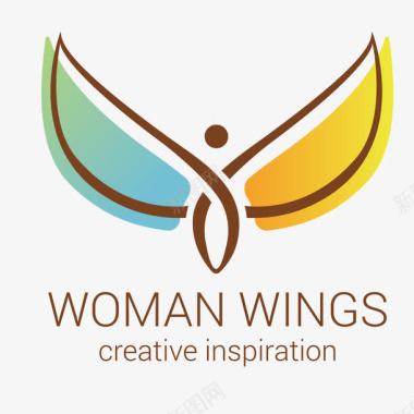 绘画女性创意logo图标图标