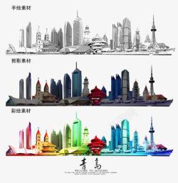 水墨青岛素描建筑高清图片