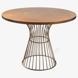 休闲木桌木质的圆形小桌子高清图片