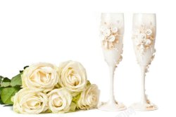 酒杯白色婚礼背景高清图片