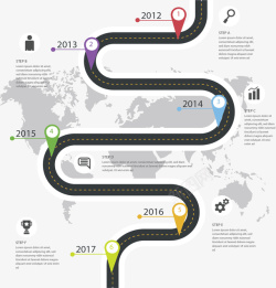 时间地图公司里程碑时间轴矢量图高清图片