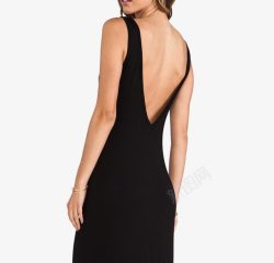 黑色礼服女性背部黑色露背装礼服裙高清图片
