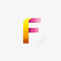 个性的渐变色的字母F矢量图素材