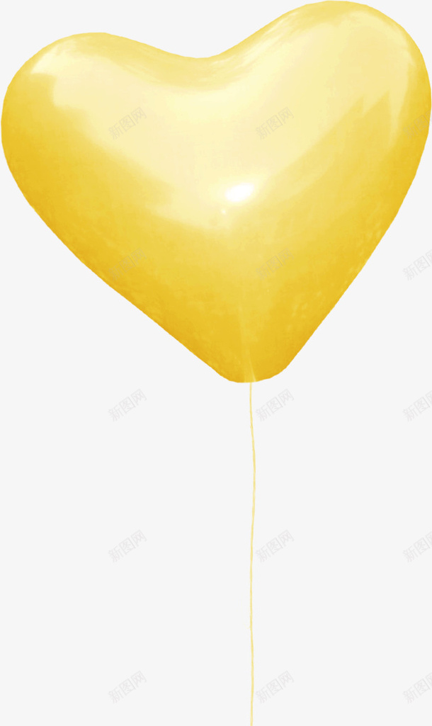黄色桃心气球png免抠素材_88icon https://88icon.com 手绘气球 桃心气球 黄色气球