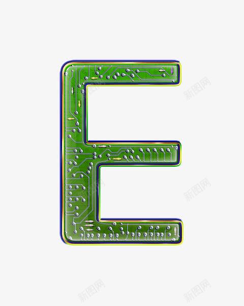 电路板字母epng免抠素材_88icon https://88icon.com 创意数字 工业风 电路板字母数字