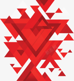 红色几何三角花纹矢量图素材