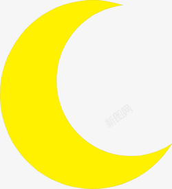 月光下黄色月牙矢量图高清图片