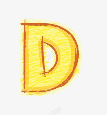 创意橙色陨石橙色手绘字母d图标图标