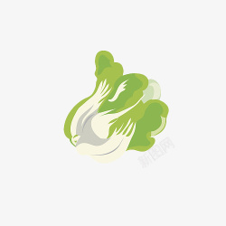 卡通手绘健康绿色大白菜素材