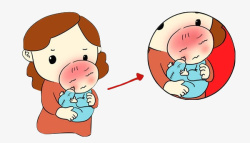 卡通宝宝生病插图小孩感冒儿童生病吃药打针发烧咳高清图片