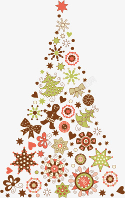 多彩圣诞树矢量图素材