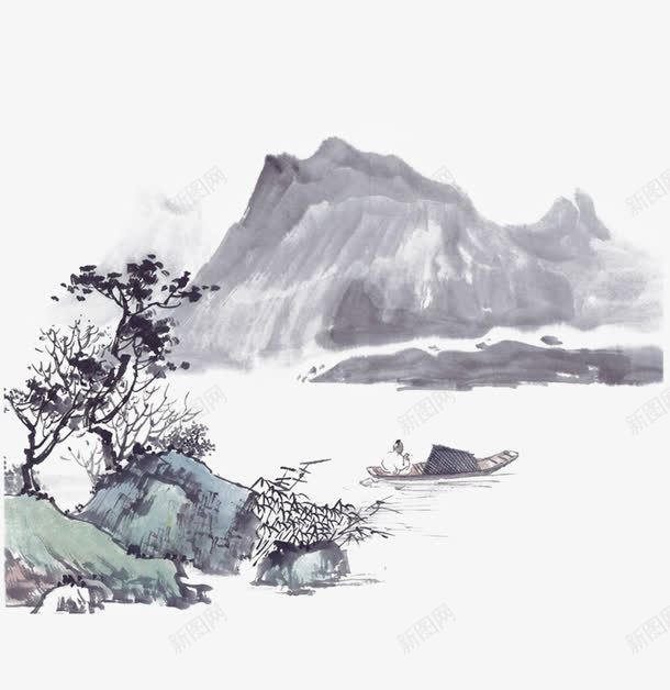 水墨风景画png免抠素材_88icon https://88icon.com 国画 山水 树木 水墨 风景图画