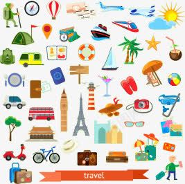 春节旅游50款旅游元素图标图标
