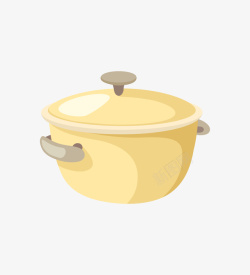 锅免扣PNG图黄色手绘的锅高清图片
