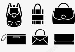 黑色包包小清新行李标图标高清图片