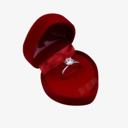 婚戒指盒戒指盒植绒心形戒指盒高清图片