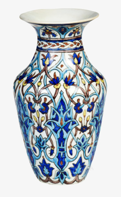 古代陶瓷彩绘花朵图案的花瓶古代器物实物高清图片