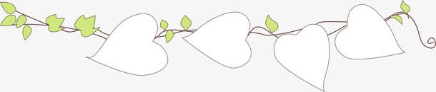 藤蔓边框png免抠素材_88icon https://88icon.com AI 卡通 叶子 心形 手绘 插图 插画 线条 绿色 藤蔓 边框