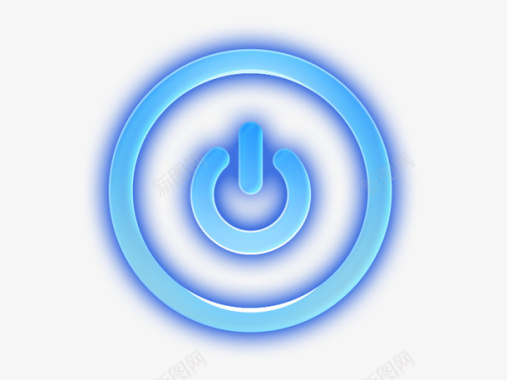 生活百科图标矢量图发出蓝光的电源按钮图标图标