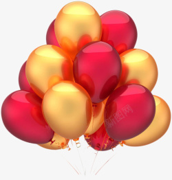 喜气红色气球热烈氛围金气球高清图片