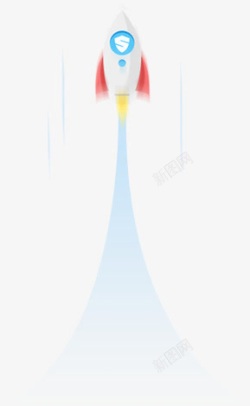 白色火箭飞天的白色卡通火箭高清图片