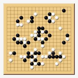 下棋素材手绘黄色围棋盘高清图片